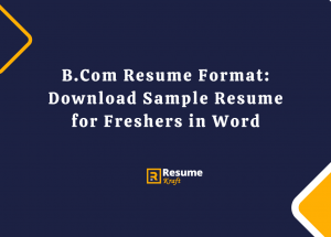 Download B.Com Resume Format Sample For Fresher In Word