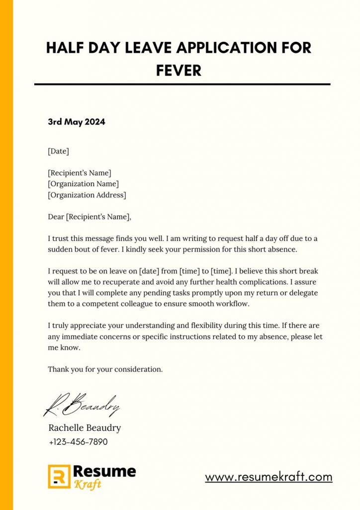 Effective Leave Application For Fever Sample Letters And Tips 2025 