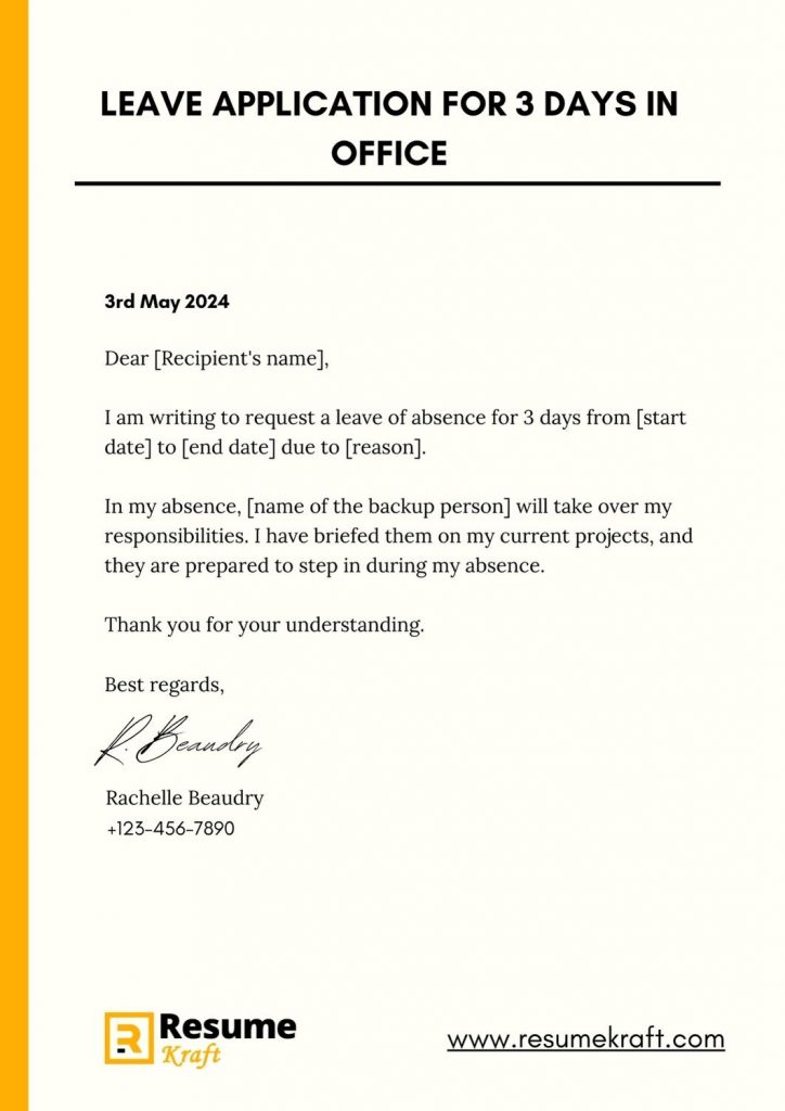 leave application letter ai