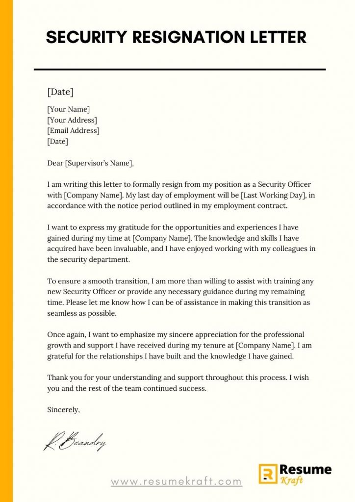 How To Write A Security Resignation Letter With Samples 2023 