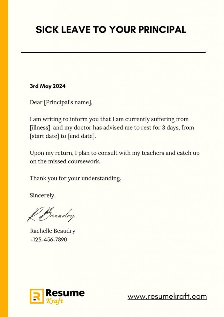 Sick Leave Letter For School