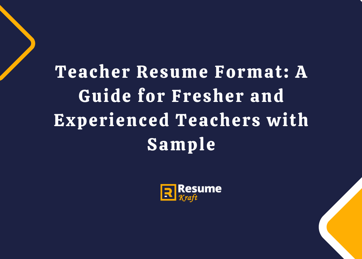 Teacher Resume Format