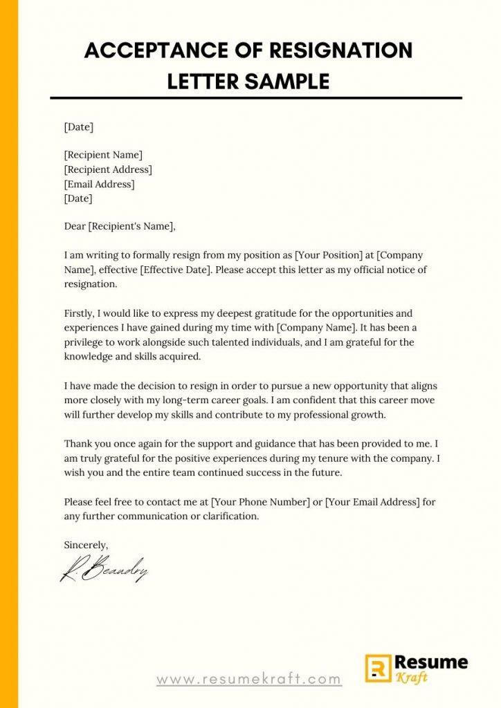 Voluntary Resignation Letter With Samples In 2024 ResumeKraft