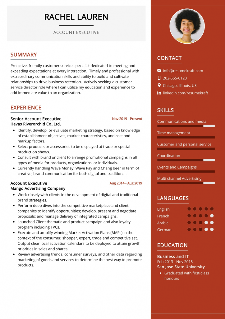 resume samples for canada