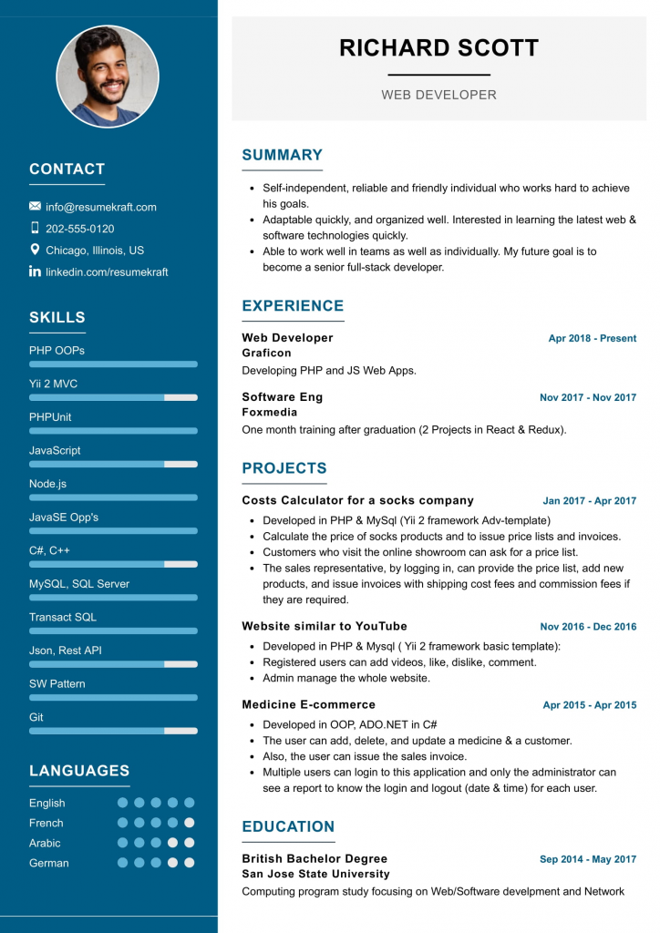 canadian resume format pdf