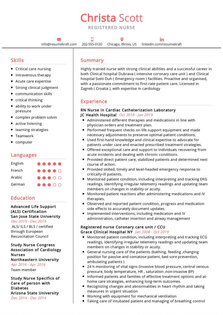 Latest Nursing Resume Format: Freshers Writing Tips and 10 Samples in ...