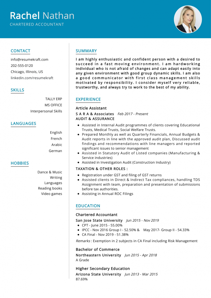 top-7-ca-articleship-resume-samples-download-free-in-2025-resumekraft