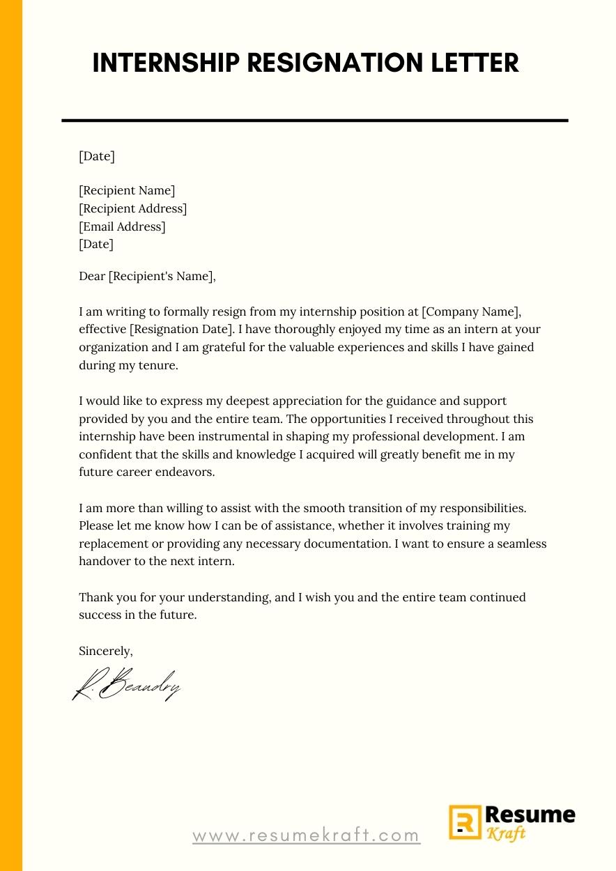 How To Write An Internship Resignation Letter With Samples 2023 