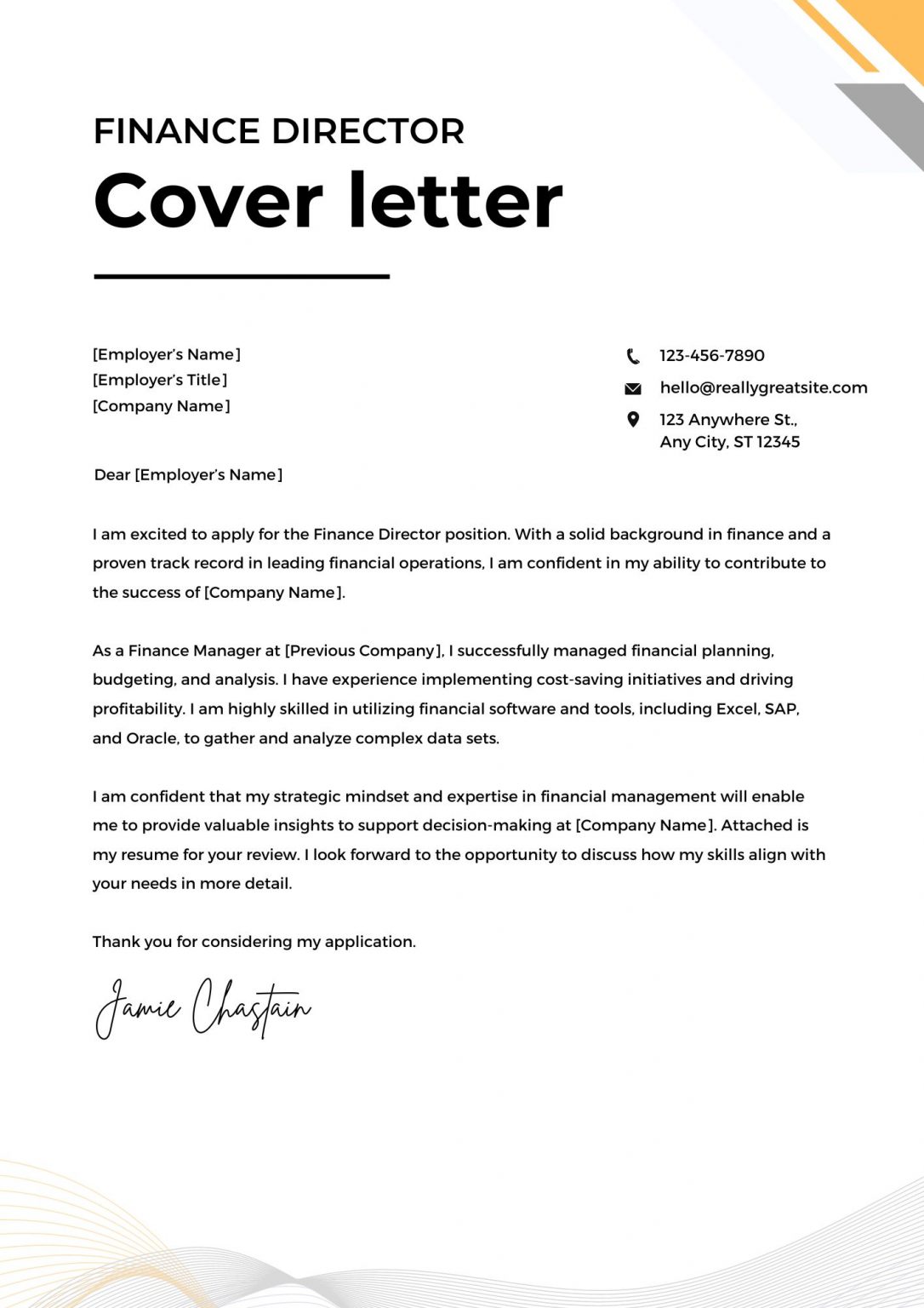 4+ Finance Director Cover Letter Examples and Templates 2023 - ResumeKraft