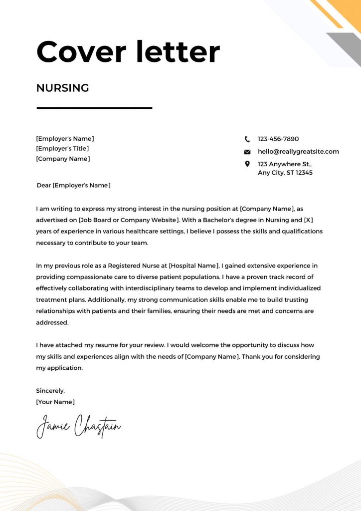 Nursing Cover Letter