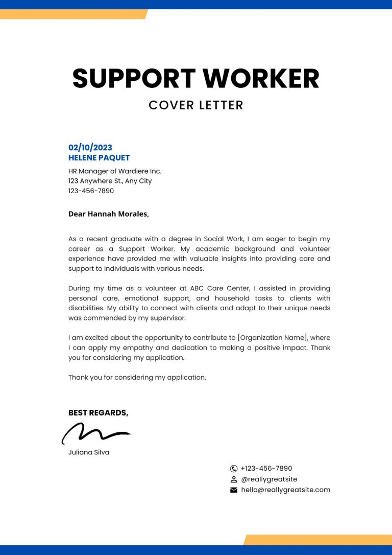 5 Support Worker Cover Letter Examples Templates In 2024 ResumeKraft   Support Worker Cover Letter 768x1086 