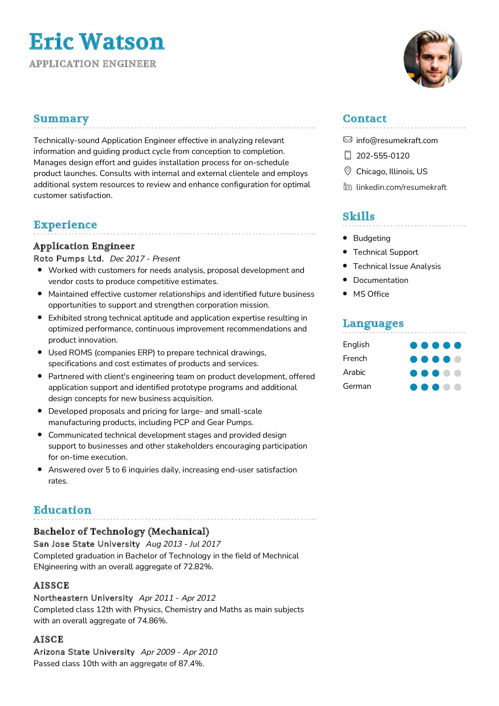 Application Engineer Resume Sample in 2024 - ResumeKraft