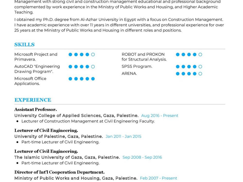 Assistant Professor Resume Example