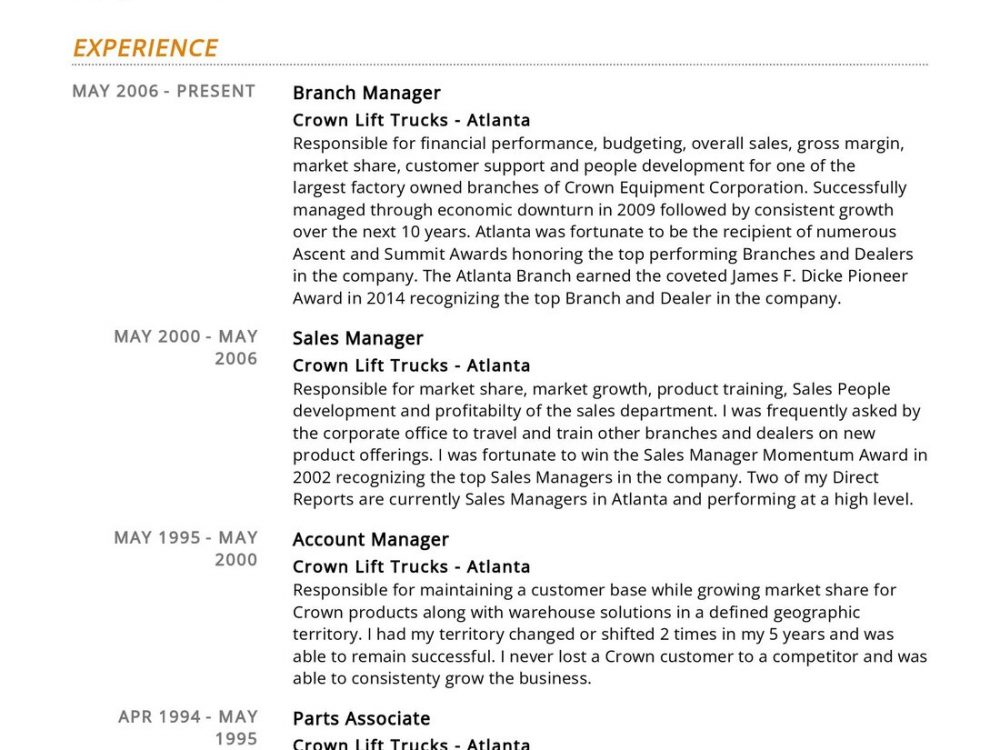 Branch Manager Resume Example in - Branch Manager Resume Example 1000x750 