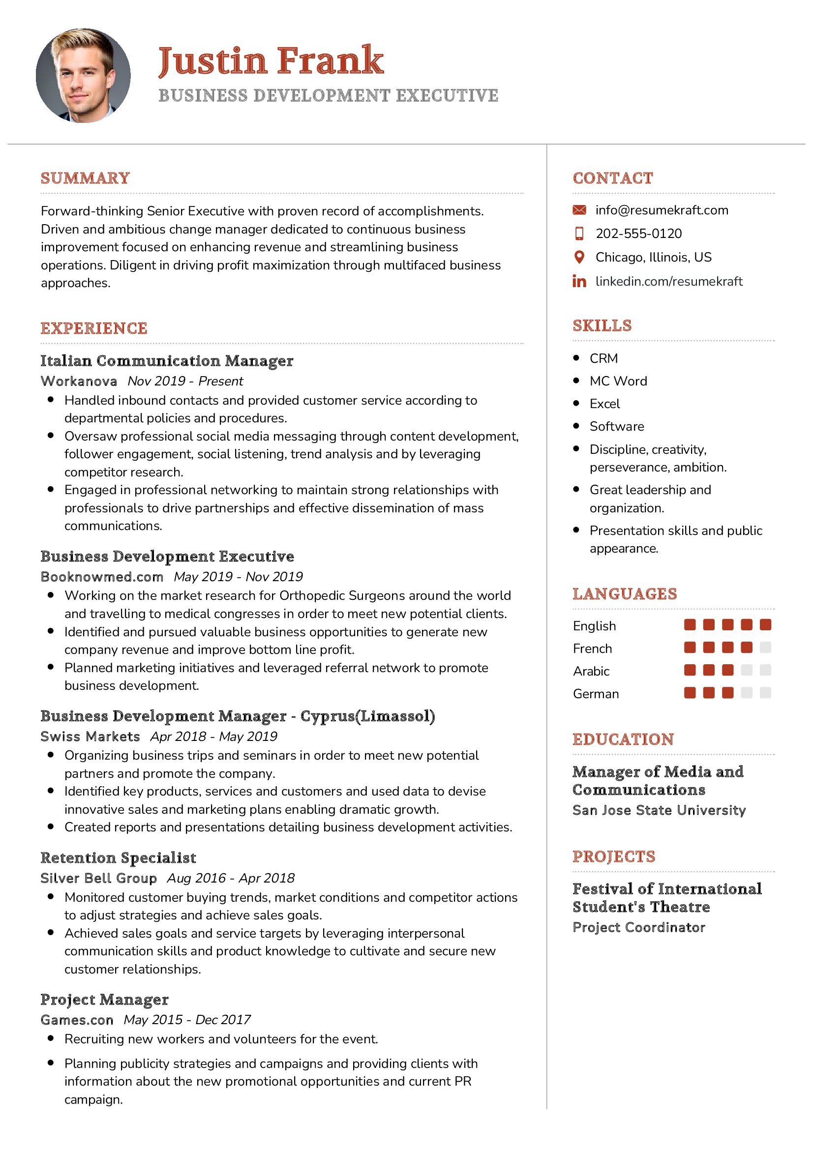 Business Development Executive Resume Example in 2024 ResumeKraft