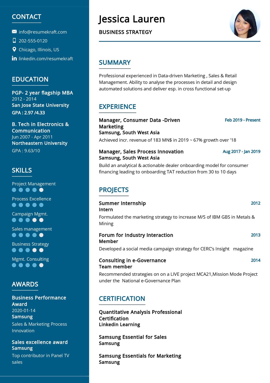 Business Strategy Resume Sample in 2024 - ResumeKraft