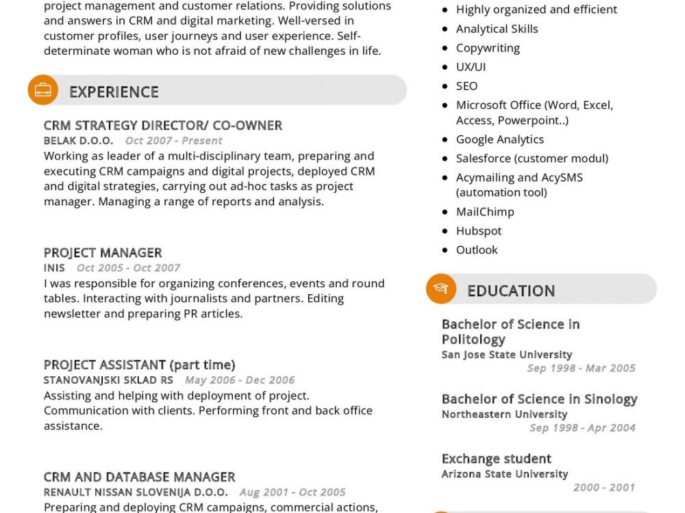 CRM Strategy Resume Sample
