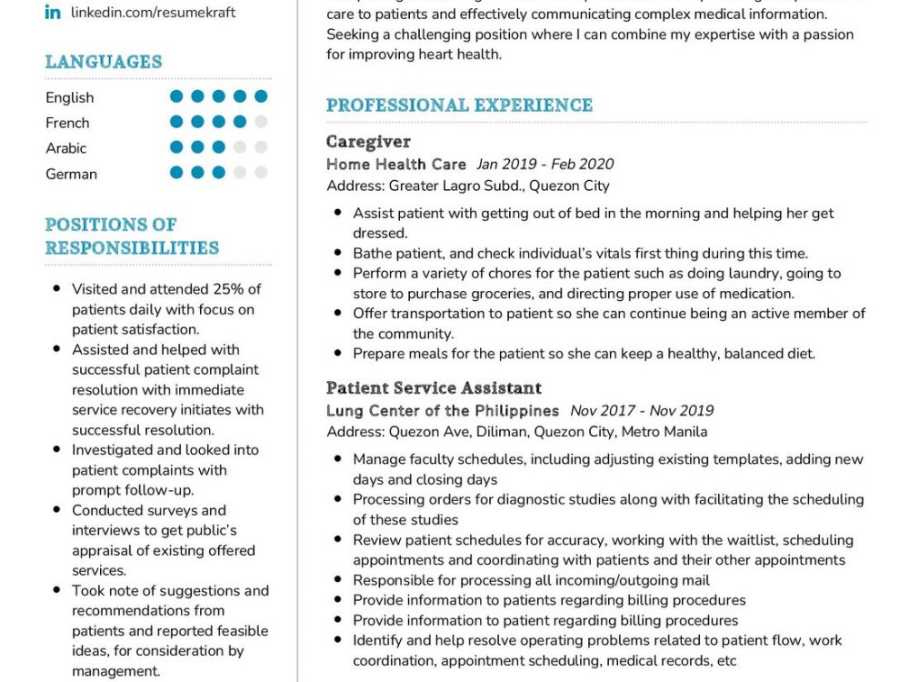 Cardiologist Resume Sample