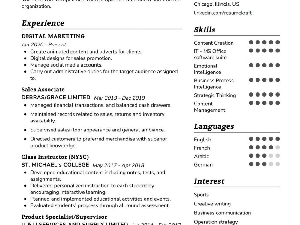 Communication Strategist Resume Example