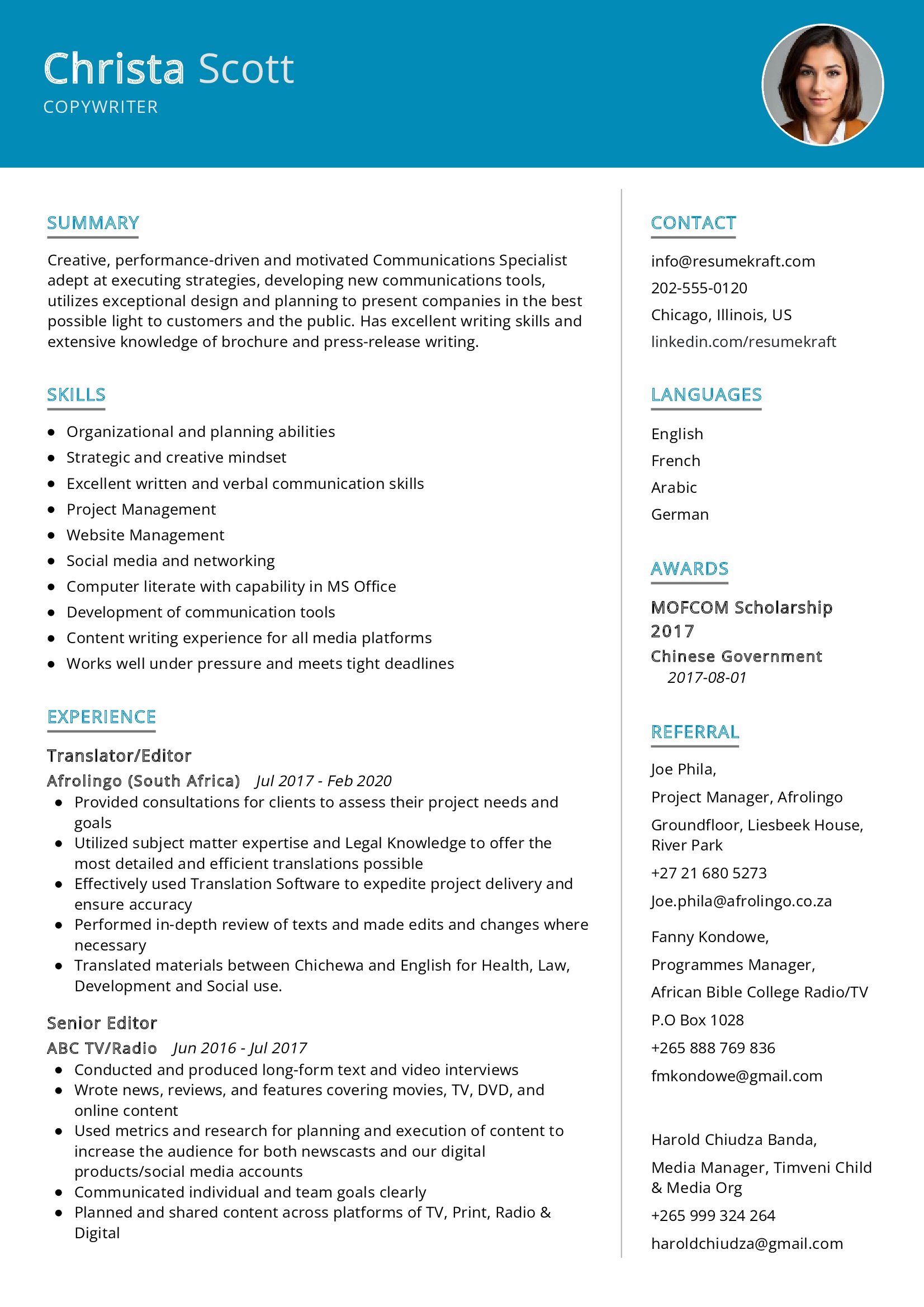 Copywriter Resume Sample in 2024 - ResumeKraft