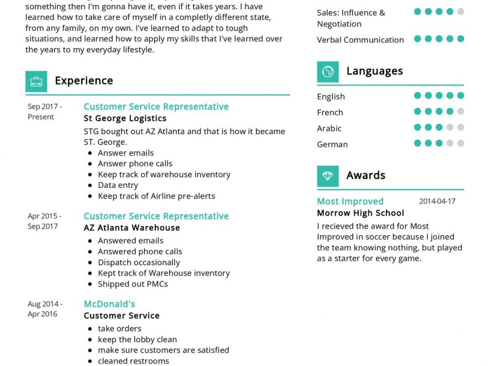 Customer Service Representative Resume Sample