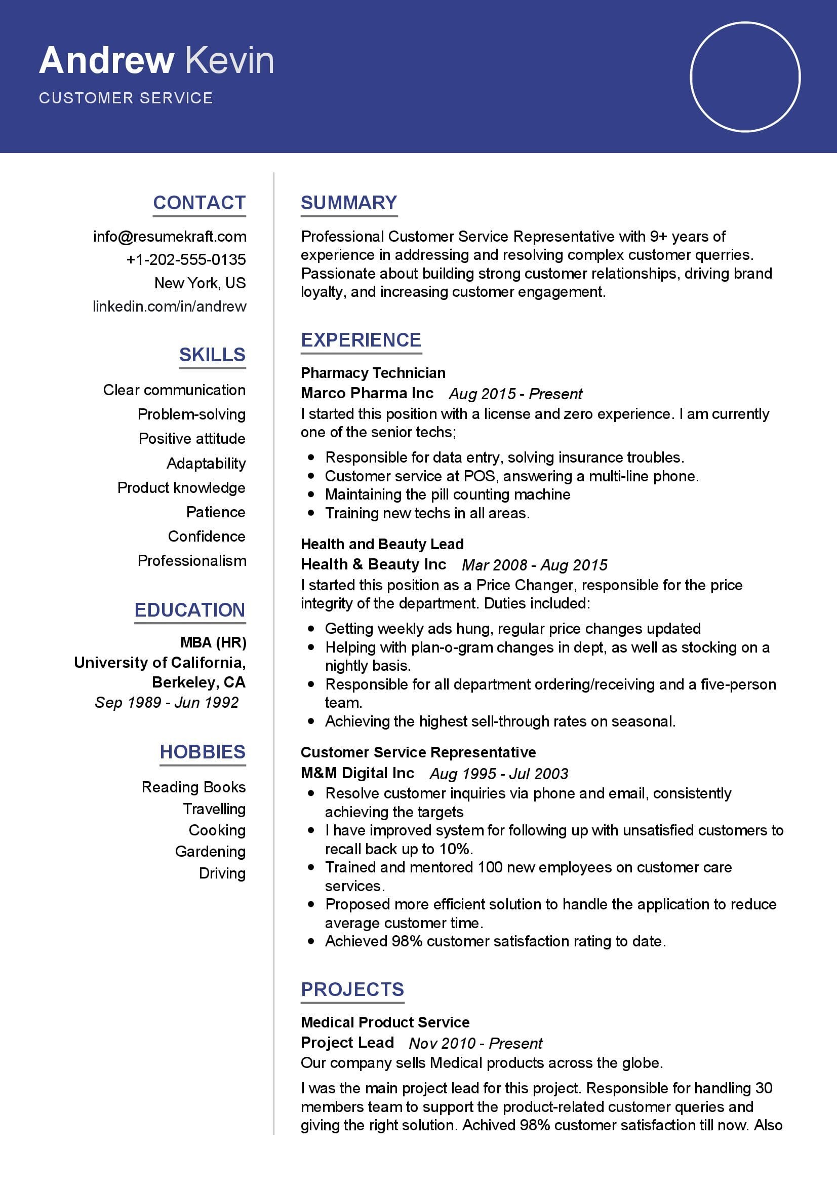 Customer Service Resume Example in 2024 - ResumeKraft