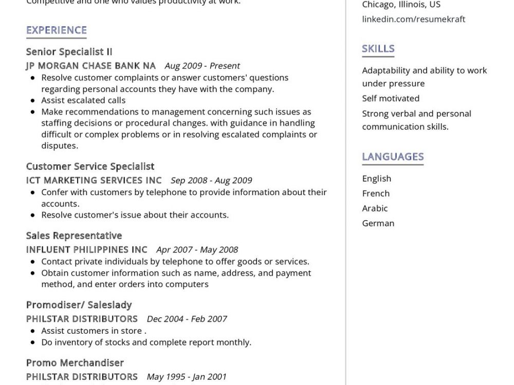Customer Service Supervisor Resume Example