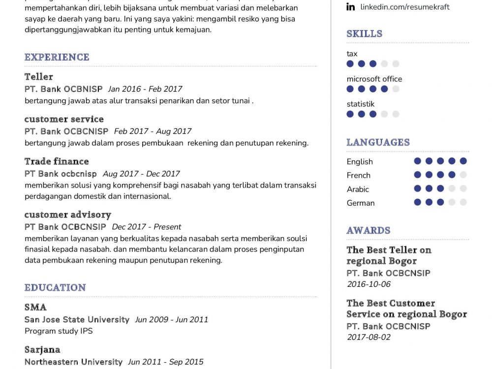 Customer Advisor Resume Sample