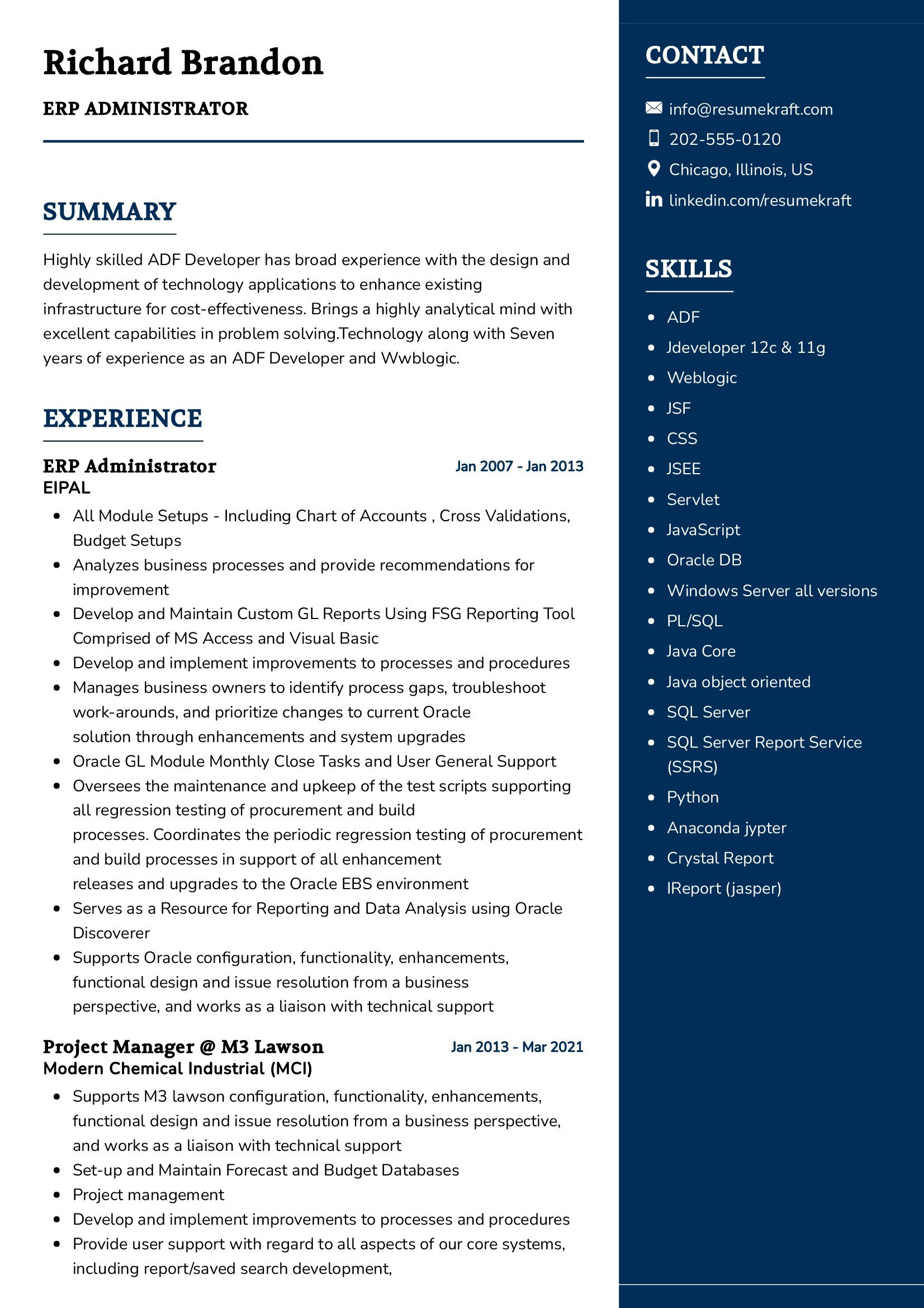 ERP Administrator Resume Example in 2024 - ResumeKraft