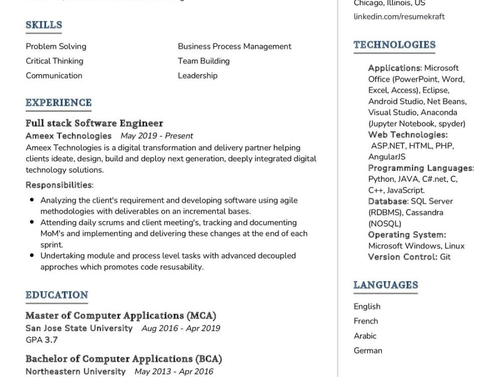 Full Stack Software Engineer Resume Example in 2024 - ResumeKraft