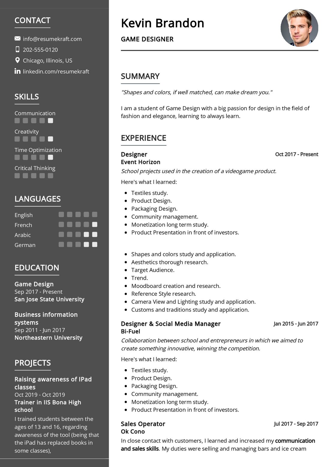 Game Designer Resume Sample in 2024 - ResumeKraft