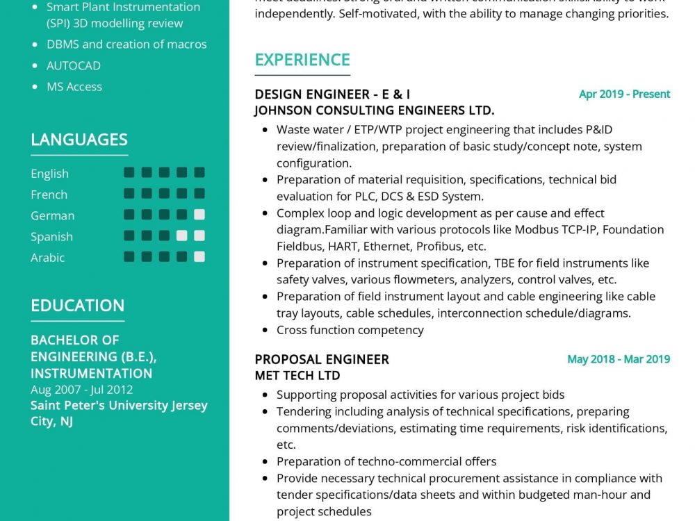 Instrumentation Engineer Resume Sample In 2024 ResumeKraft   Instrumentation Engineer Resume Sample 1000x750 