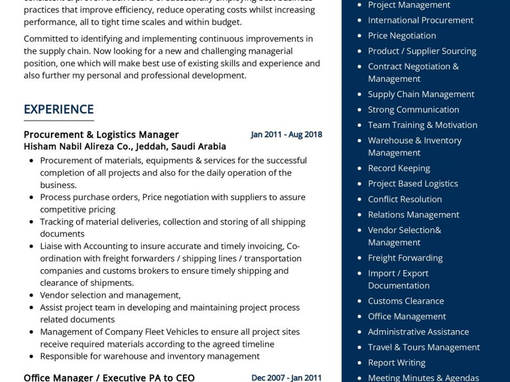 Logistics Manager Resume Example in 2024 - ResumeKraft