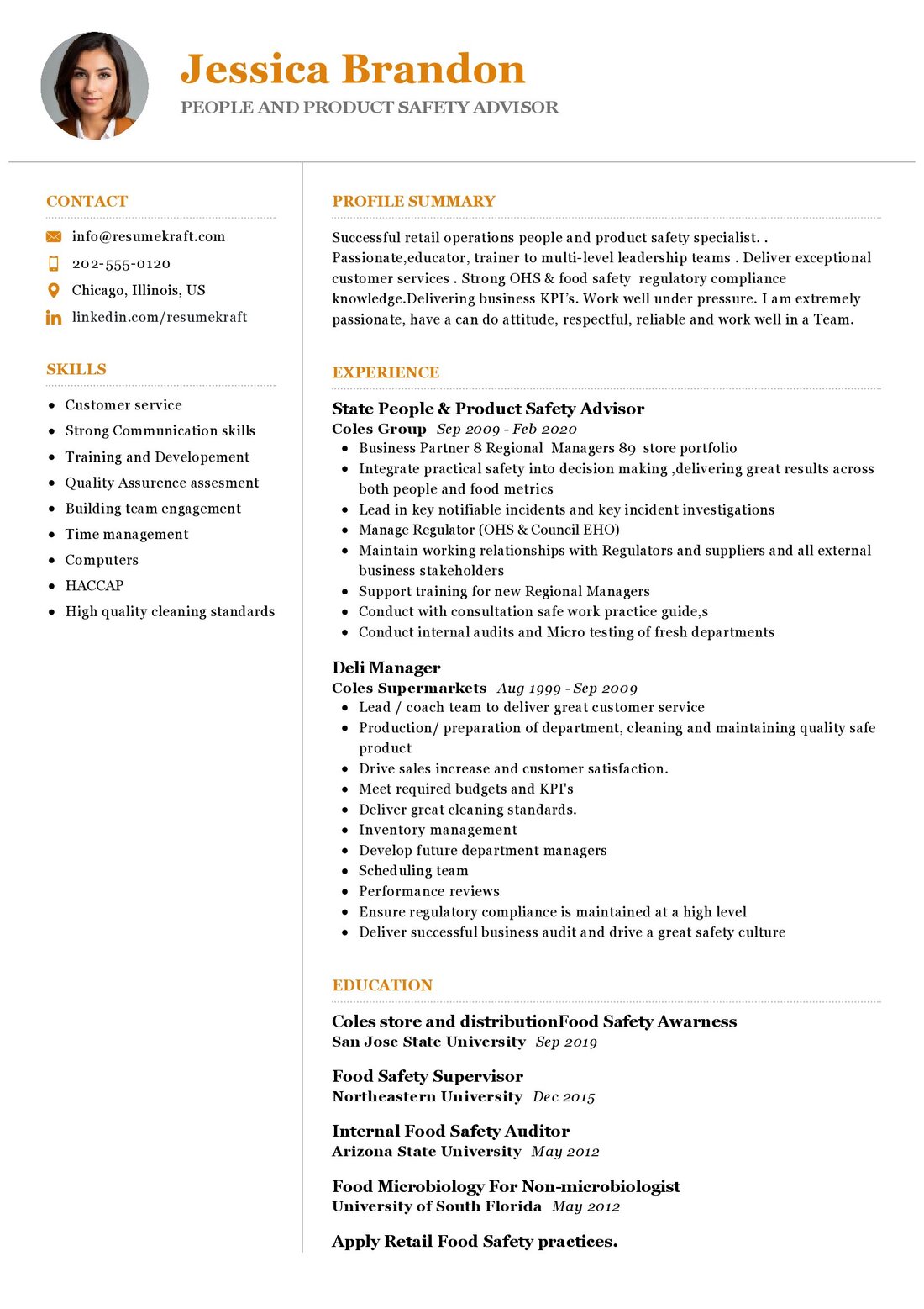 Product Safety Advisor Resume Example in 2024 - ResumeKraft