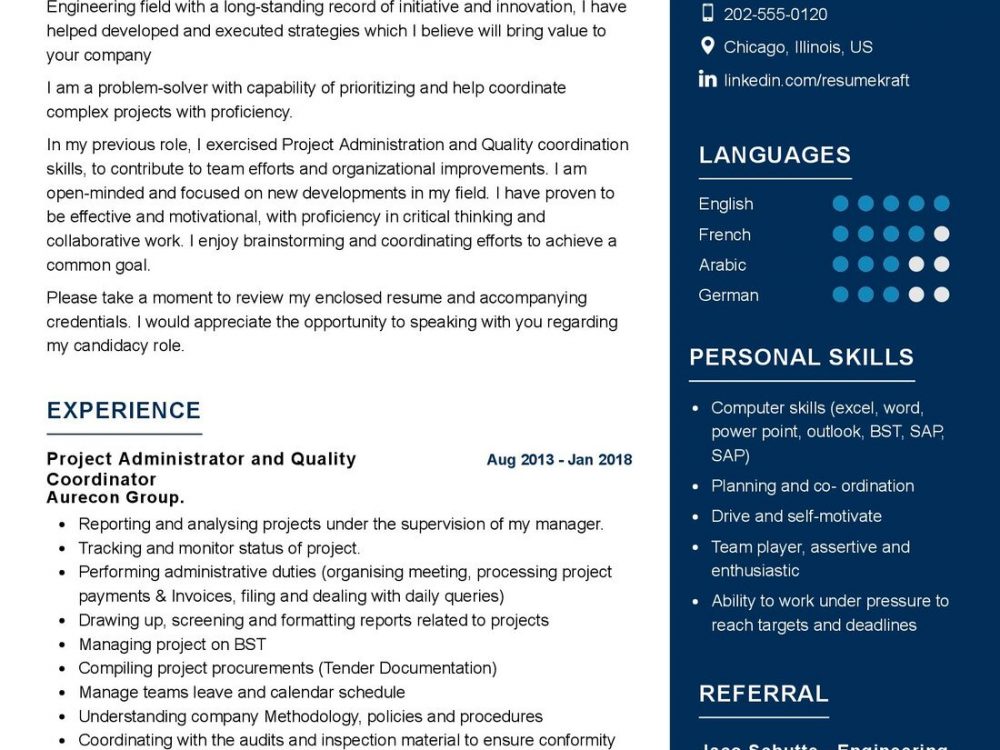 Project Administrator Resume Sample in 2024 - ResumeKraft