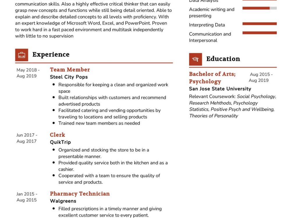 Psychology Graduate Resume Sample in 2024 - ResumeKraft