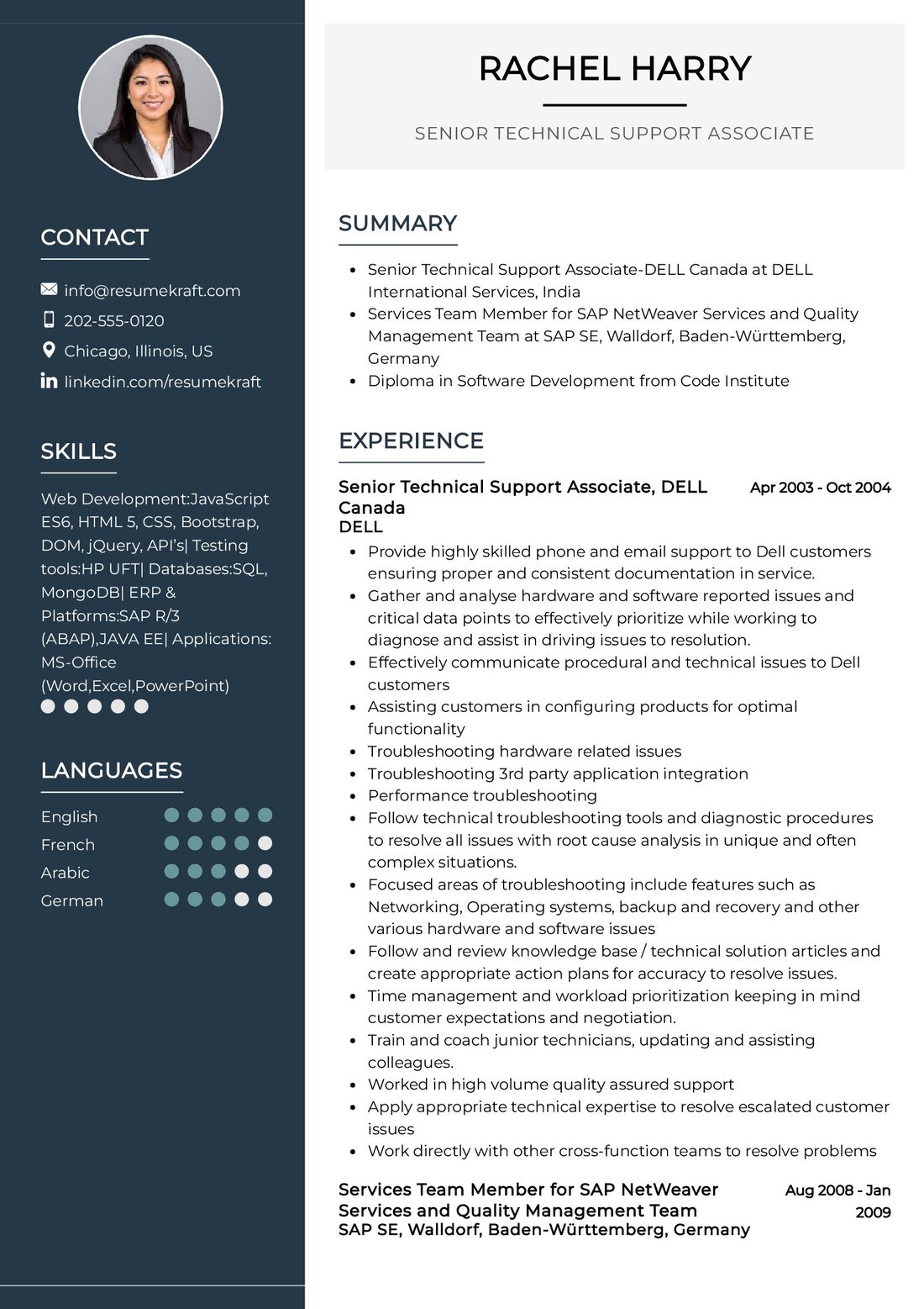 Senior Technical Support Associate Resume in 2024 - ResumeKraft