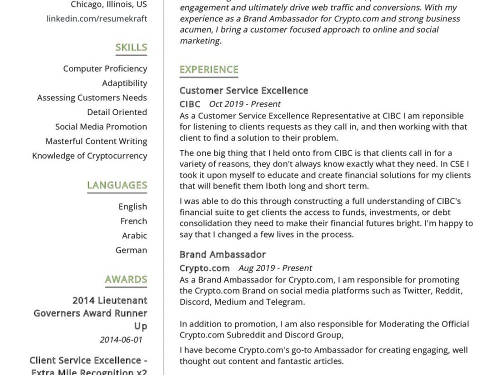 Social Media Specialist Resume Example