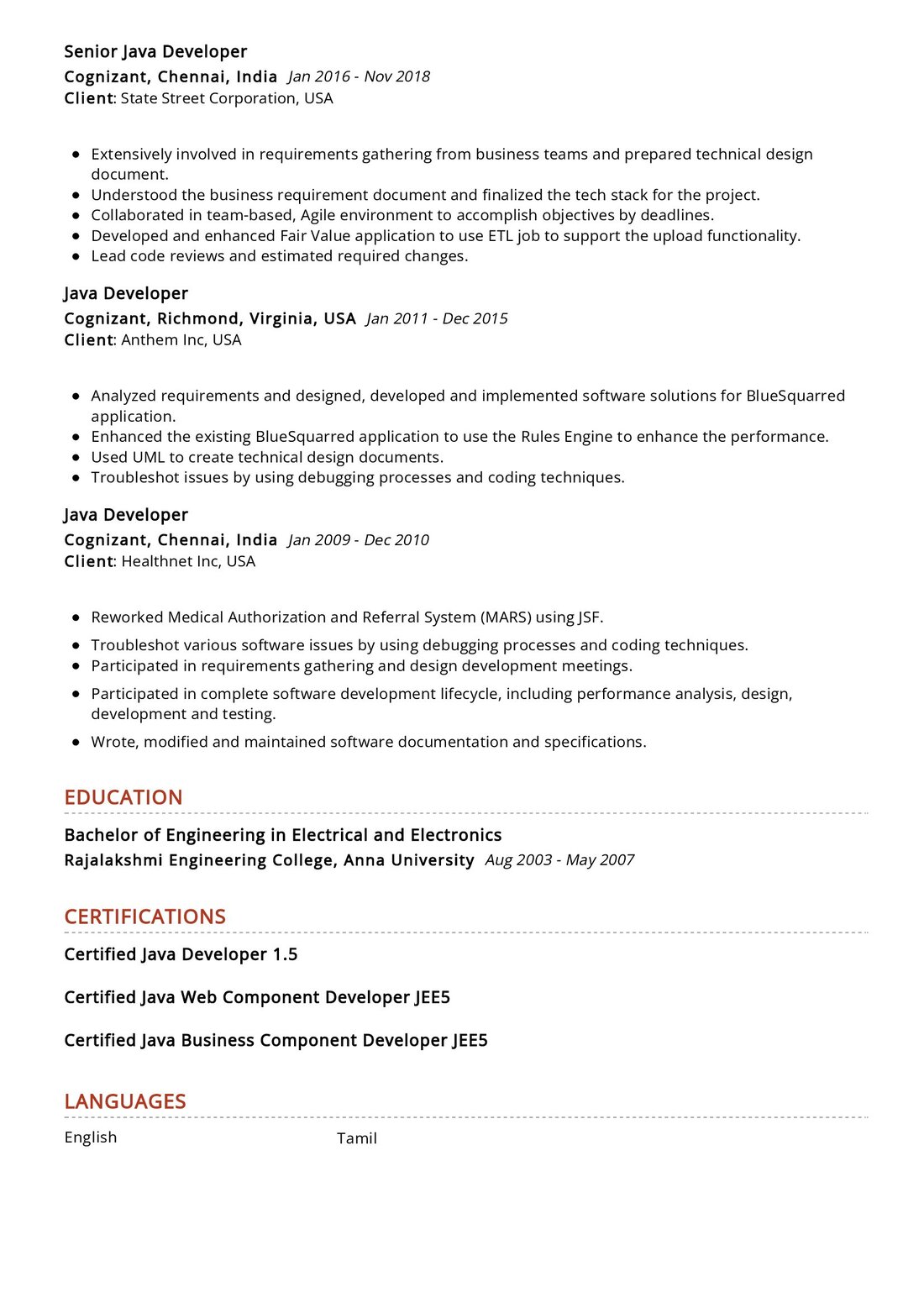Senior Java Developer Resume Example in 2025 - ResumeKraft