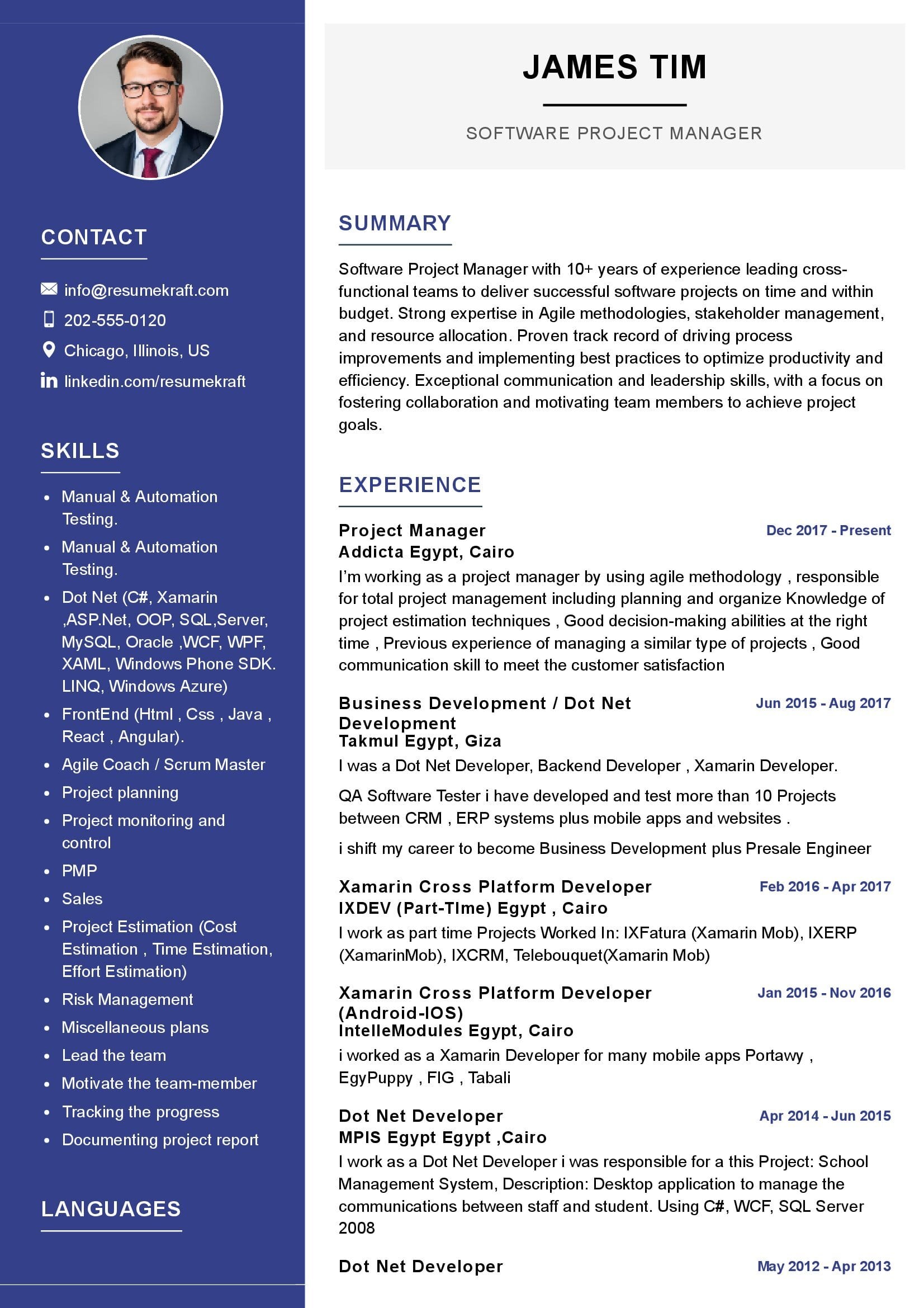 Project Manager Resume Examples 2024 Pdf Download - Miran Tammara