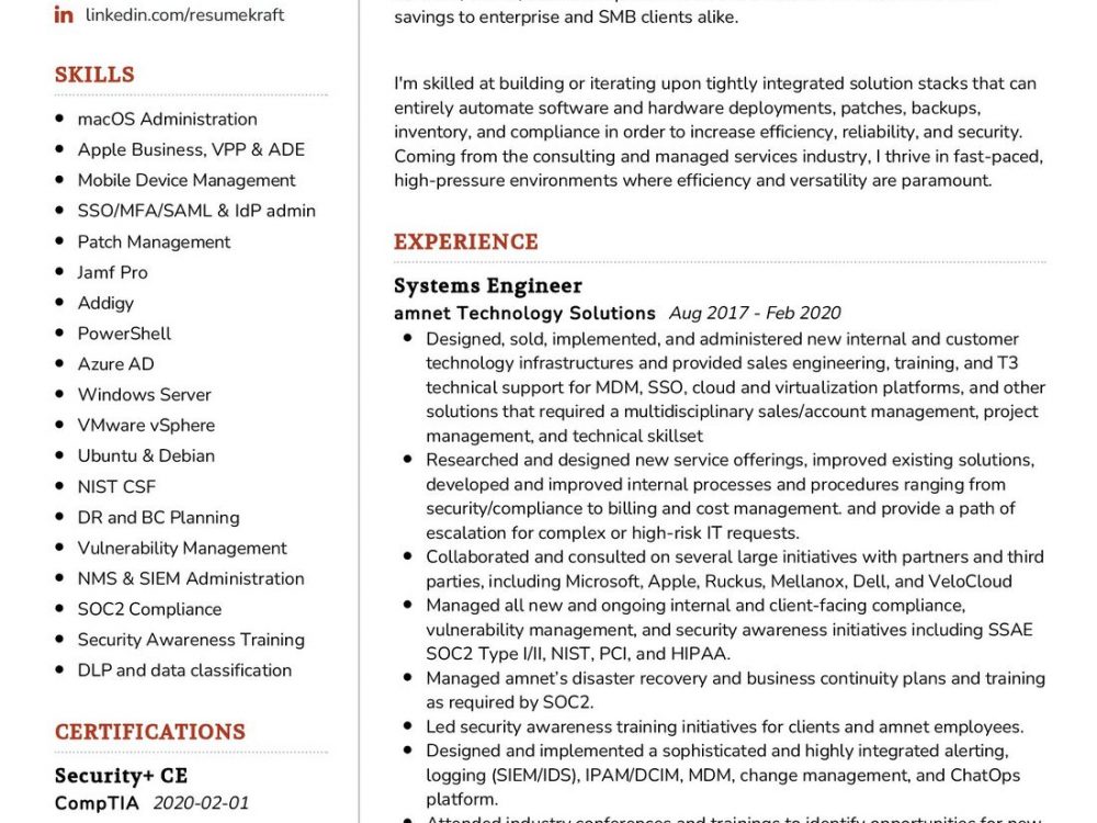 Systems Engineer Resume Example in 2024 - ResumeKraft