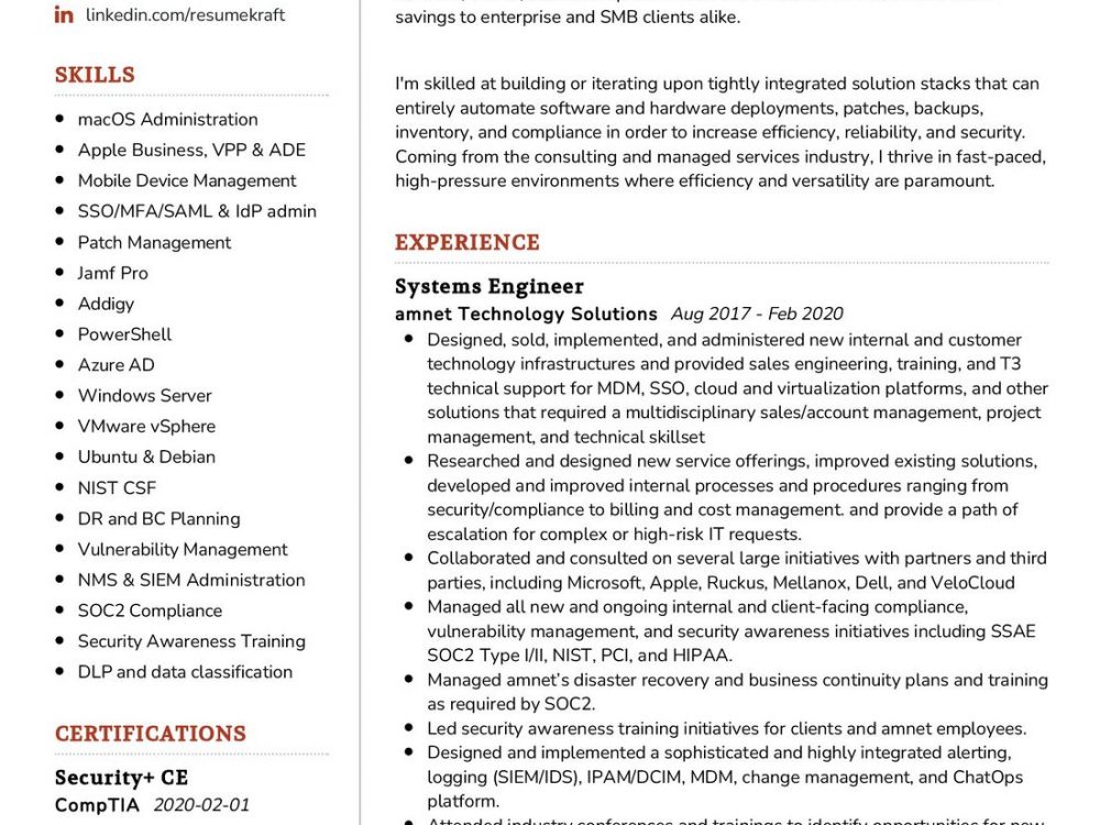 Systems Engineer Resume Example In 2024 ResumeKraft   Systems Engineer Resume Example 1000x750 