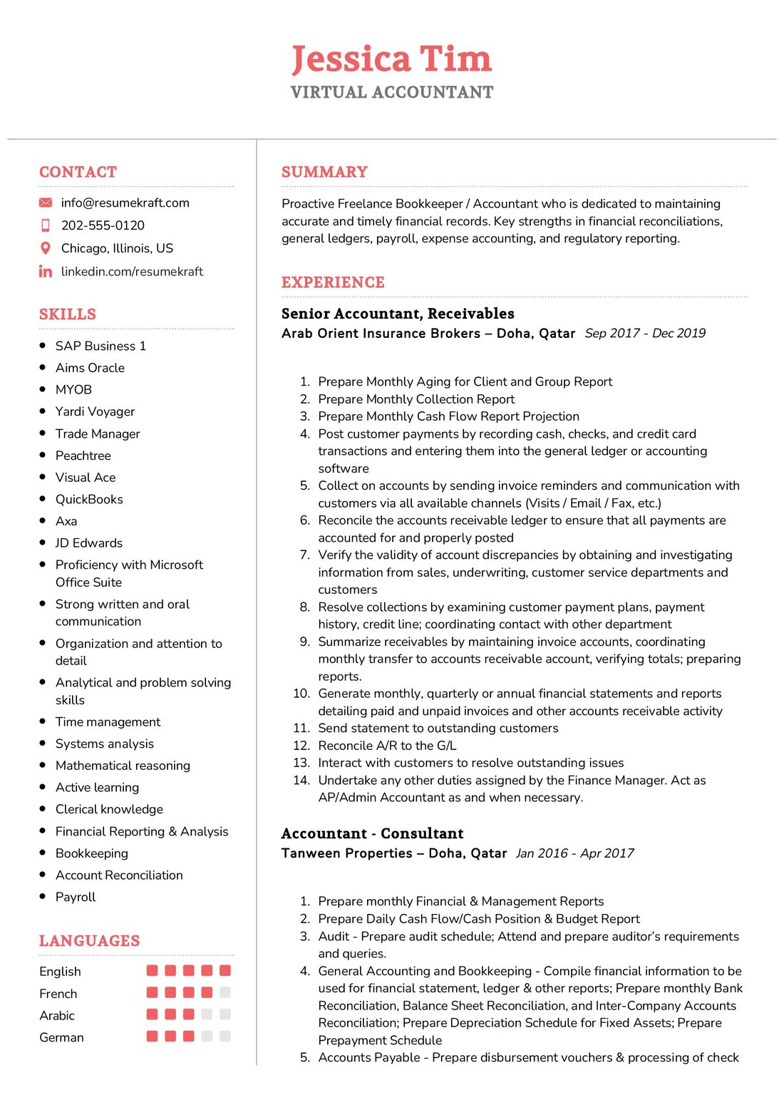 Manager Accountant Resume Sample