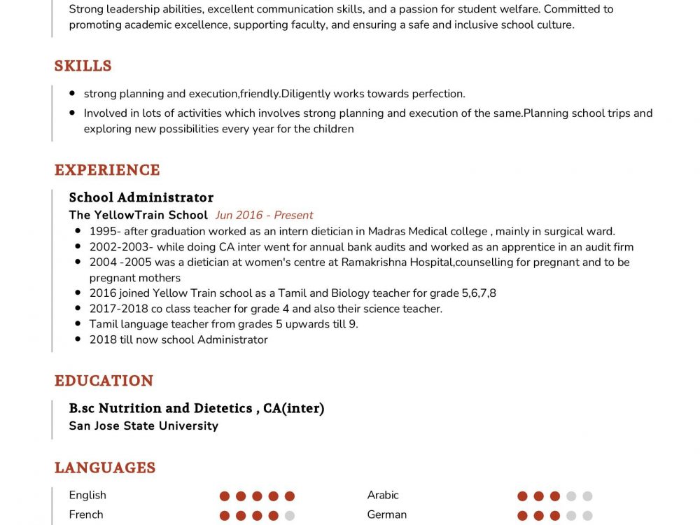 School Administrator Resume Example In 2024 ResumeKraft   School Administrator Resume Example 1000x750 