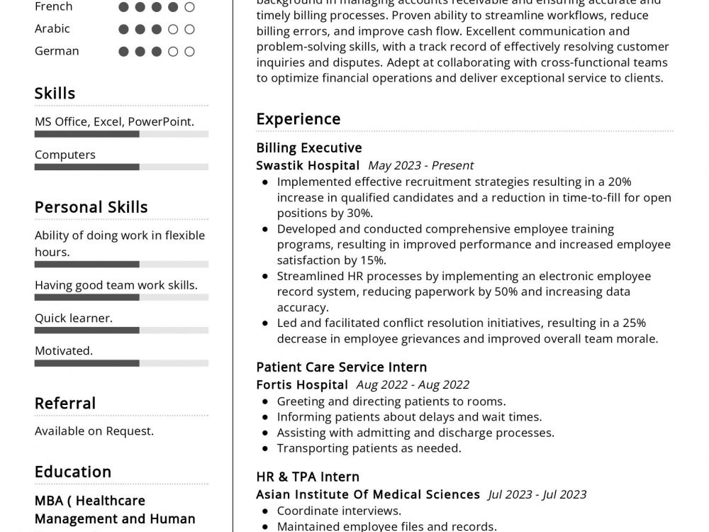 Billing Executive Resume Example in 2024 - ResumeKraft