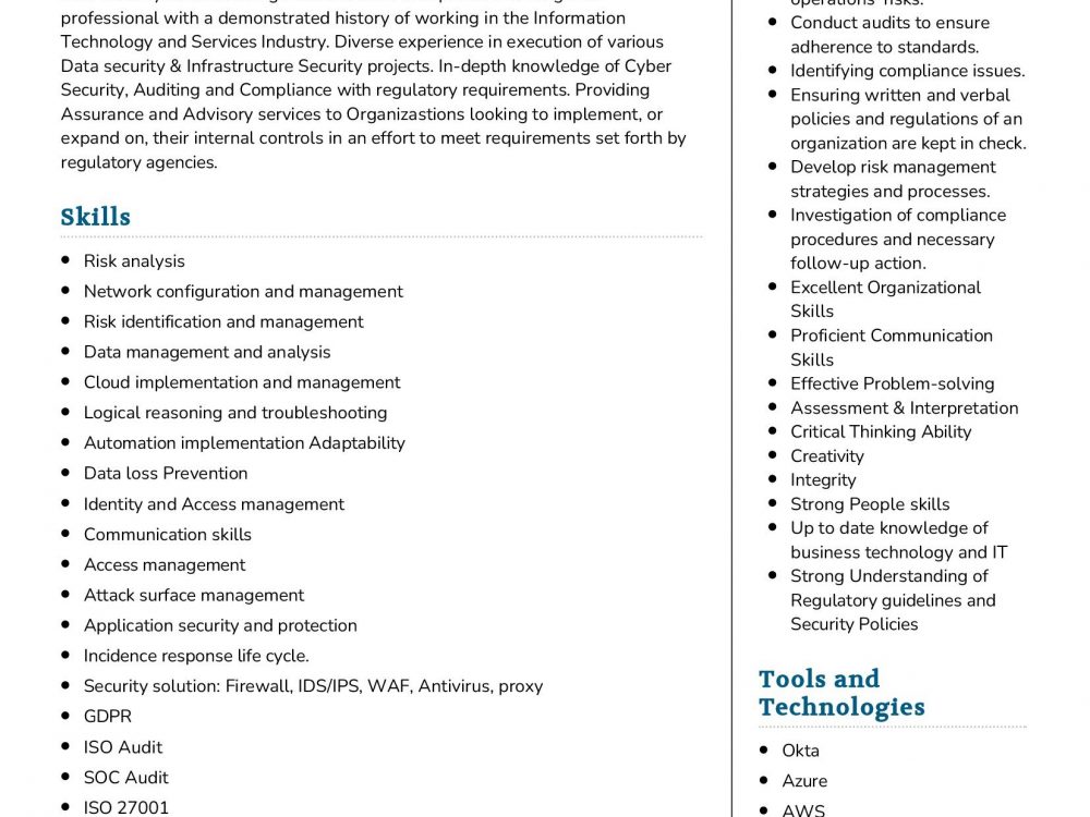 Cyber Security Analyst Resume Sample In 2025 Resumekraft 8243