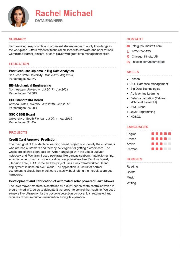 Engineering Resume Examples Page 7 Of 17 For 2024 ResumeKraft   Data Engineer Resume Sample 723x1024 