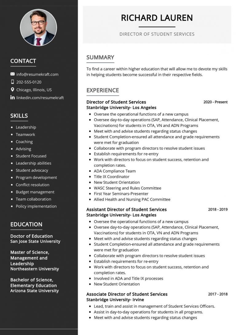 Education Resume Examples - Page 6 of 18 in 2024 - ResumeKraft