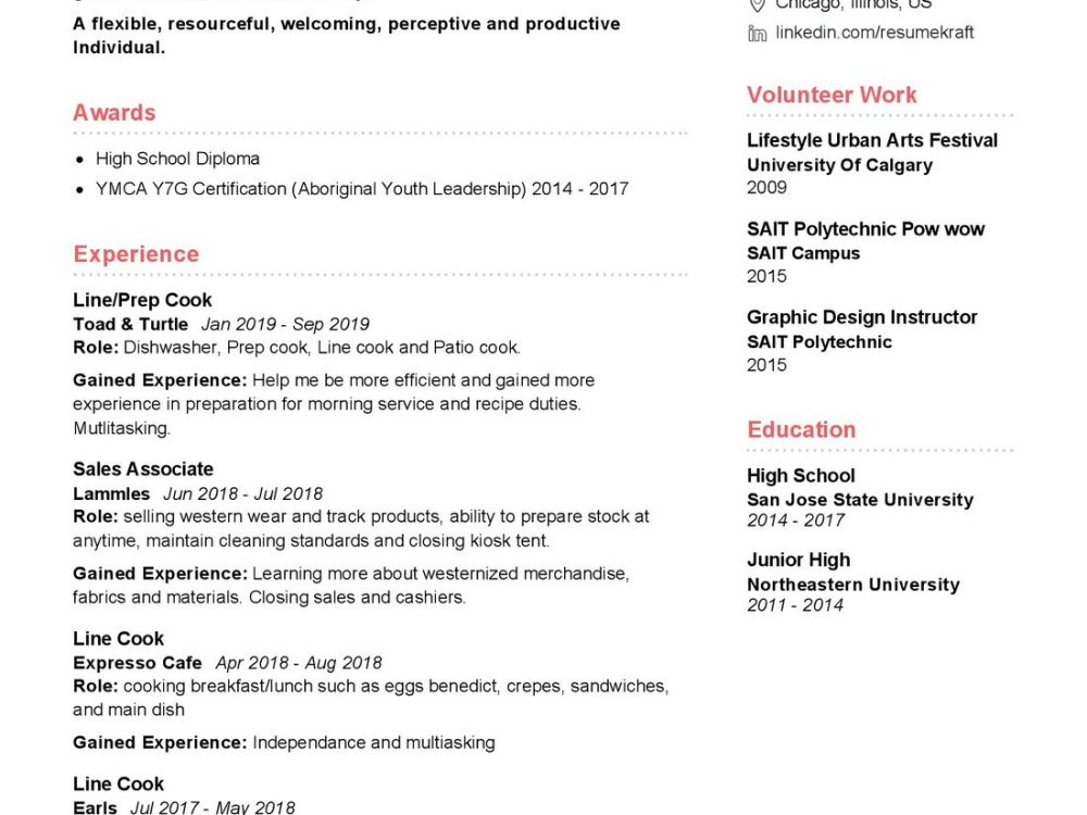 Fashion Student Resume Sample