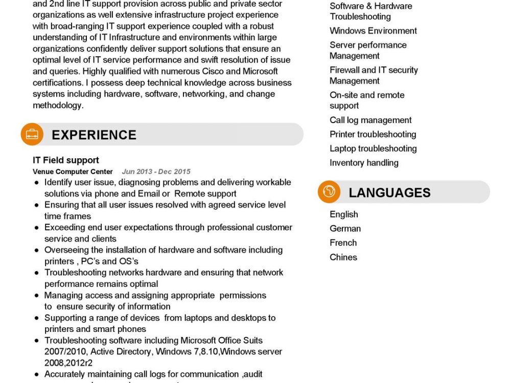 IT System Administrator CV Sample